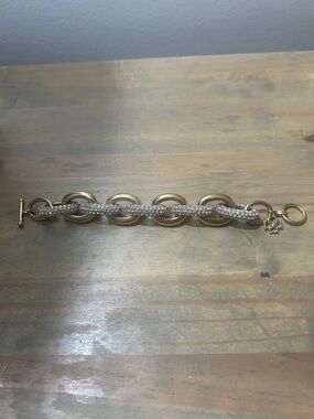 Gold and Rhinestone Link Bracelet